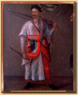 Fragment wzronika ubra� z Go�uchowa przedstawiaj�cy hajduka